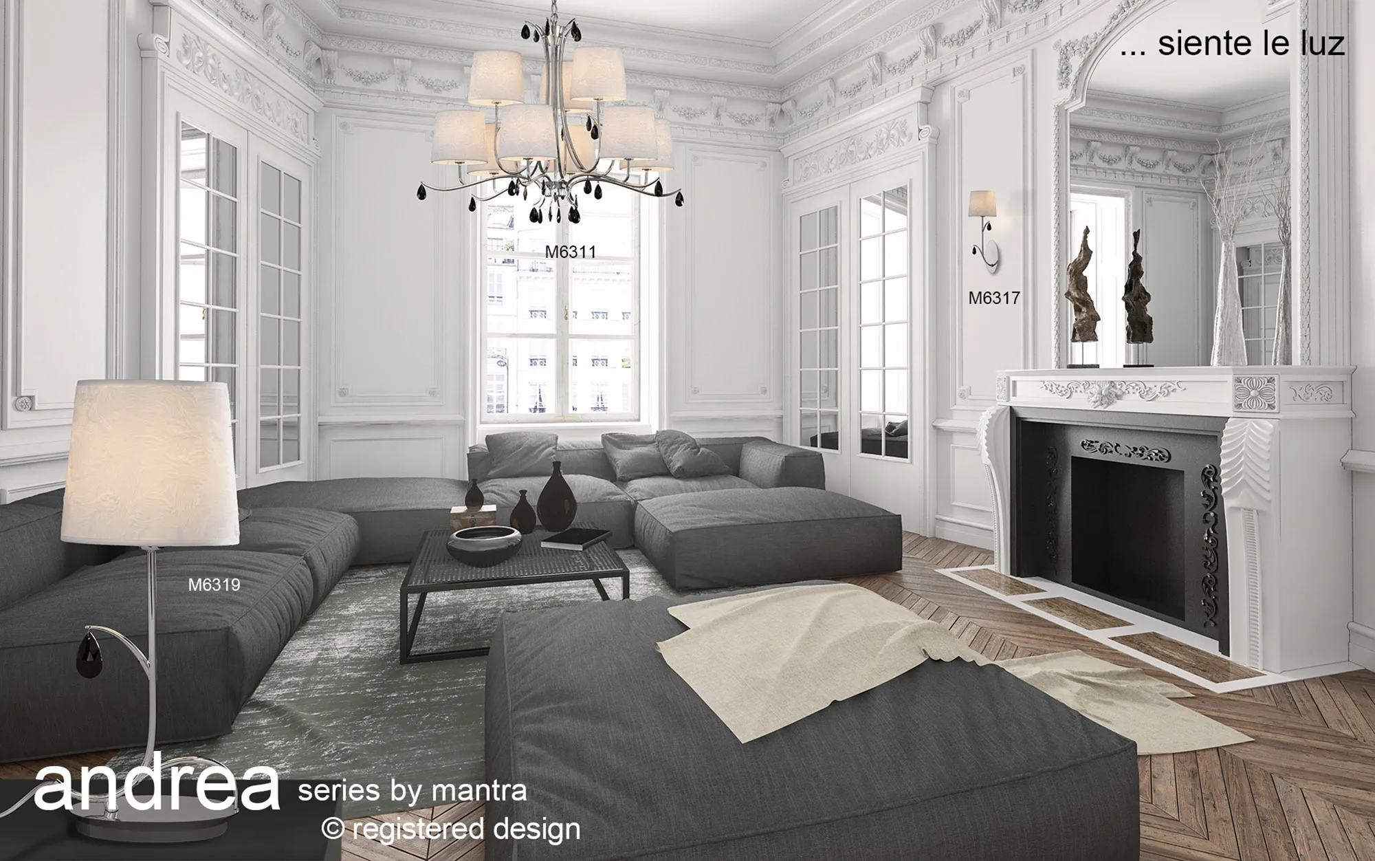 Andrea Polished Chrome Table Lamps Mantra Shaded Table Lamps